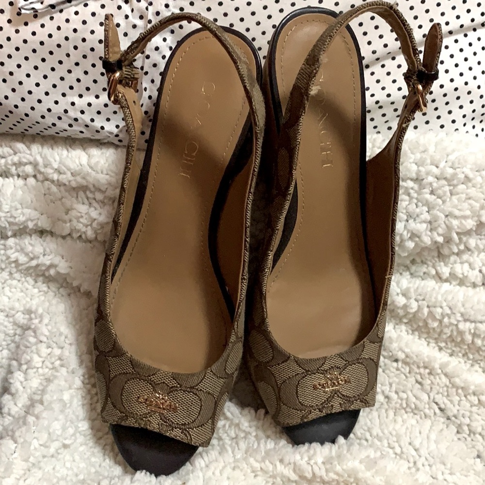 COACH slingback wedges